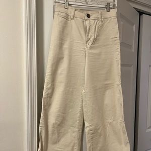 H&M High waist twill pants —cream color